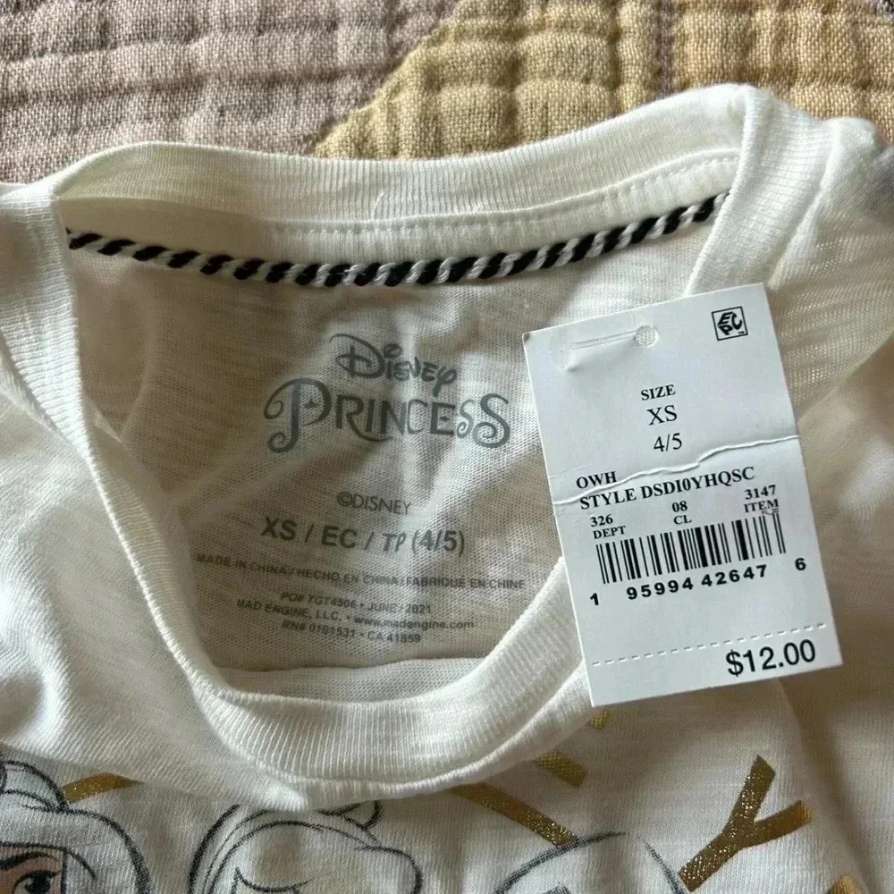 NWT Disney Princess shirt with Denim Straight Pants